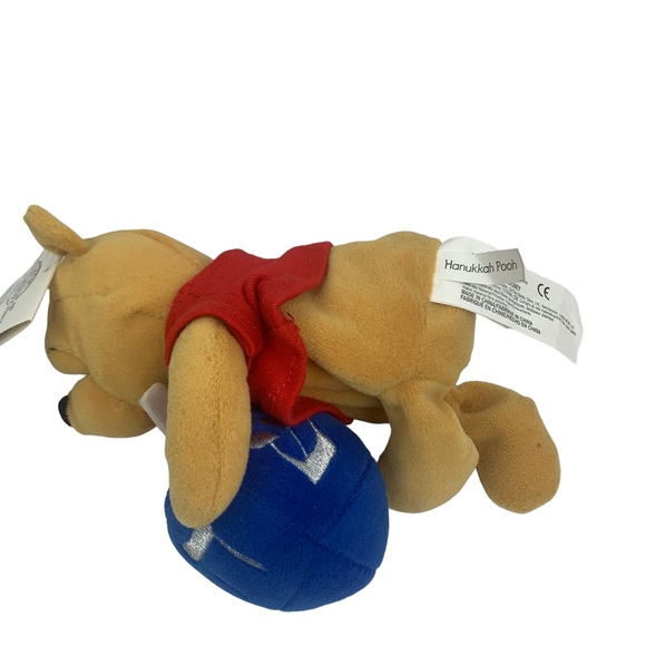 Disney Store 8" Mini Bean Bag Hanukkah Winnie The Pooh With Dreidel, NWT - Picture 2 of 3